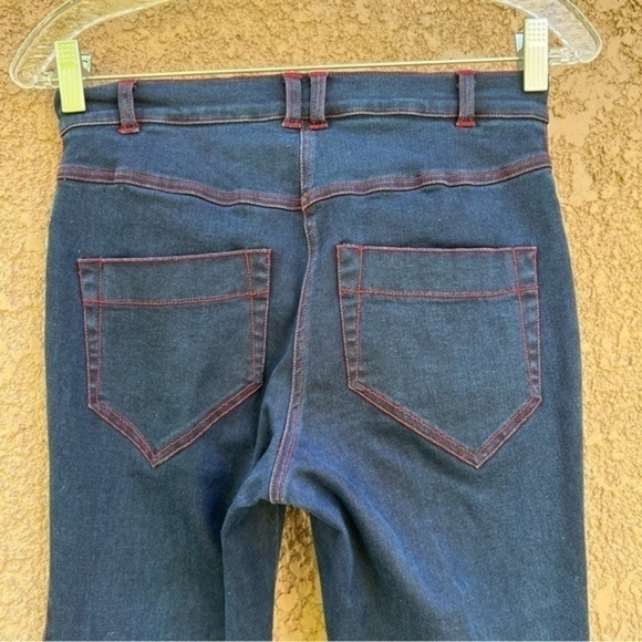 Aventures des Toiles Size 36 Embroidered Dark Jeans Bohemian Denims - Picture 9 of 15